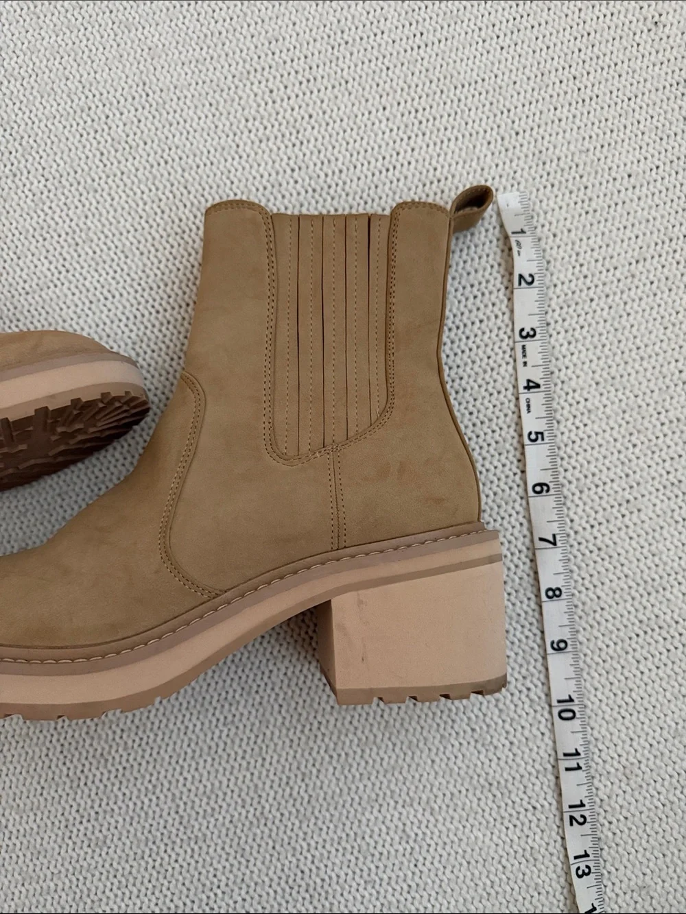 J Crew Nubuck Lug-Sole Heeded Chelsea Boots Size 8.5